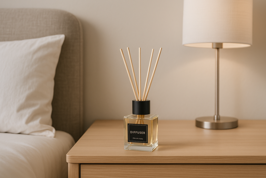 Reed Diffuser On Bed Side Table